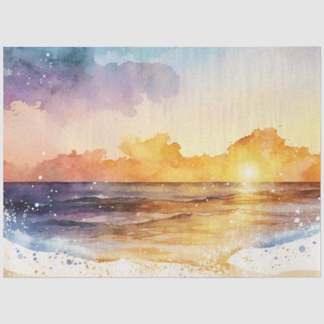 Watercolor Sunset Series Design 2 Tissue Paper (Front)