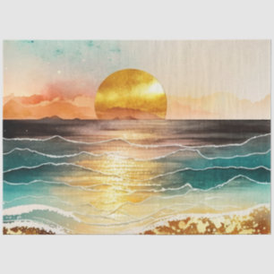 Watercolor Sunset Series Design 6 Tissue Paper