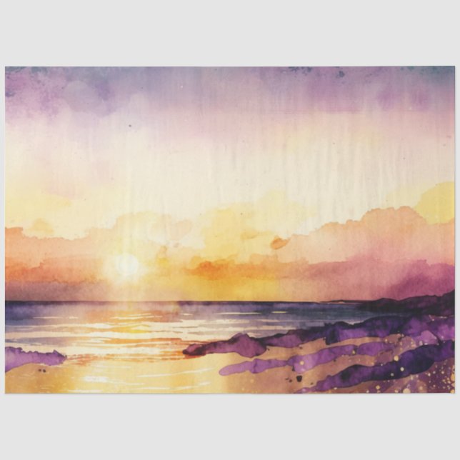 Watercolor Sunset Series Design 8 Tissue Paper (Front)