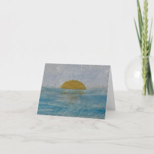 Watercolor Sunset Sunny Day Blank Foldable Card