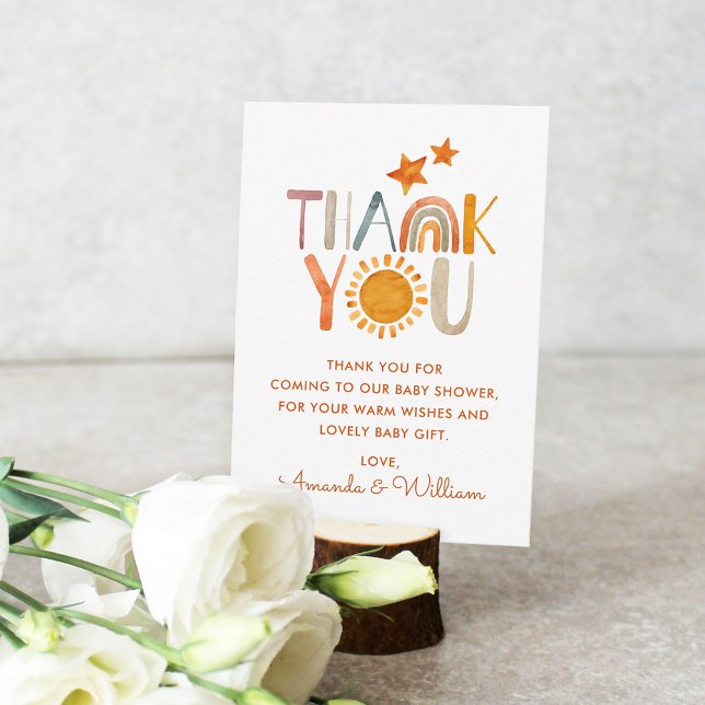 Watercolor Sunshine Rainbow Thank You Baby Shower  (Creator Uploaded)