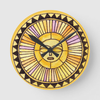 Watercolor & Sunshine Round Clock