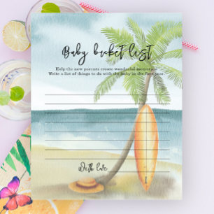 Watercolor surf beach - Baby bucket list