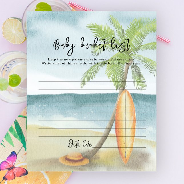 Watercolor surf beach - Baby bucket list (Creator Uploaded)