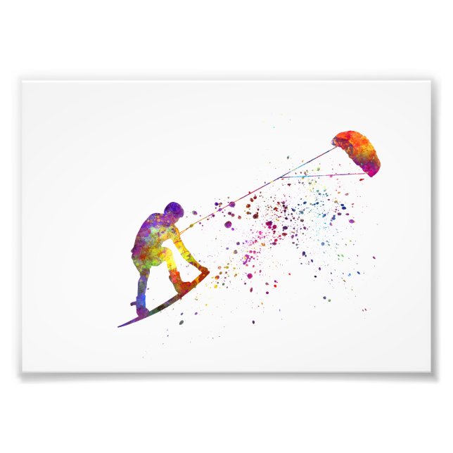 watercolor surfer photo print (Front)