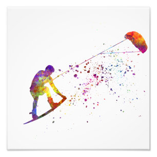 watercolor surfer photo print