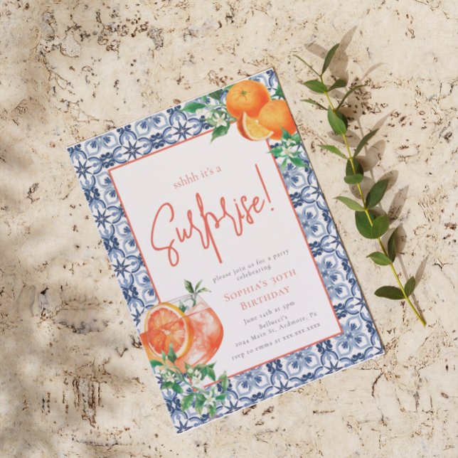 Watercolor Surprise Any Year Spritz  Birthday Invitation (Creator Uploaded)