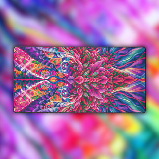 Watercolor Surreal Abstract Leaves Desk Mat