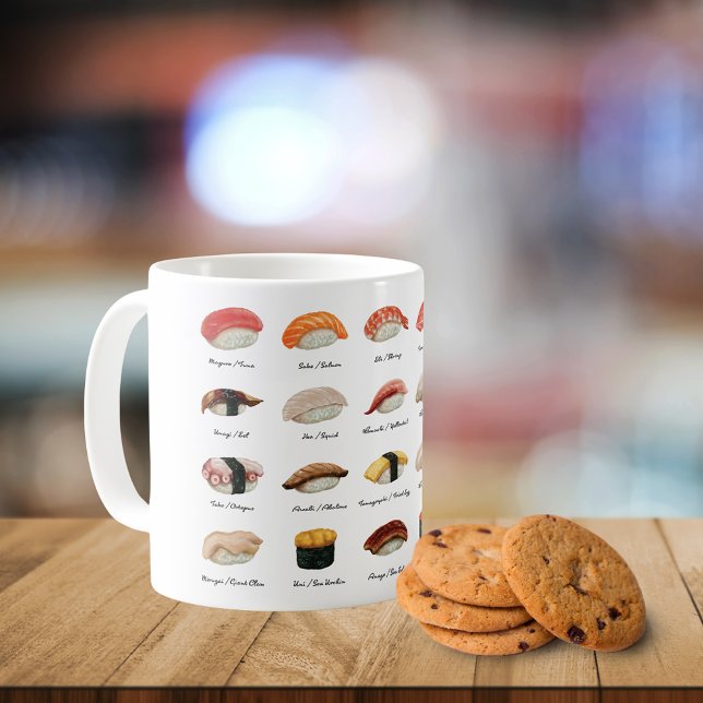 Watercolor Sushi Chart  Coffee Mug (Creator Uploaded)