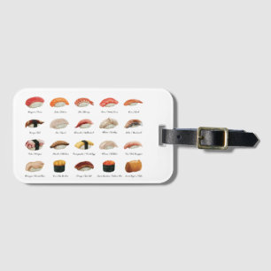 Watercolor Sushi Chart  Luggage Tag