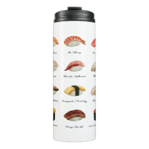 Watercolor Sushi Chart  Thermal Tumbler