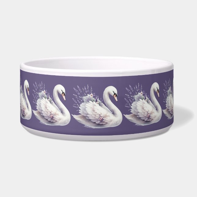 Watercolor Swan with Lavender Florals (Front)