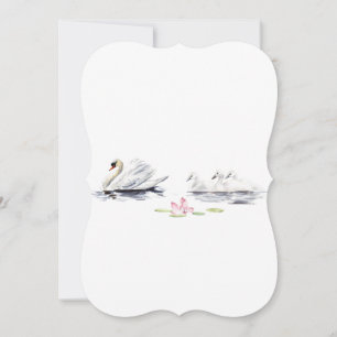 Watercolor Swans Card