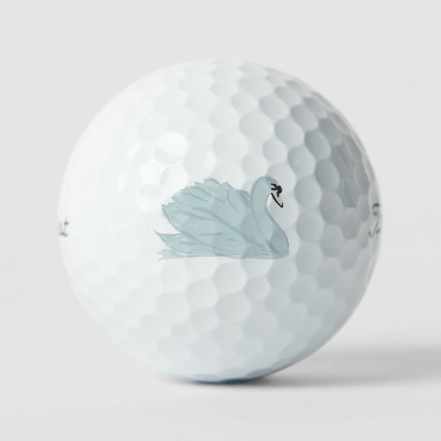 Watercolor Swans Golf Balls (Front)