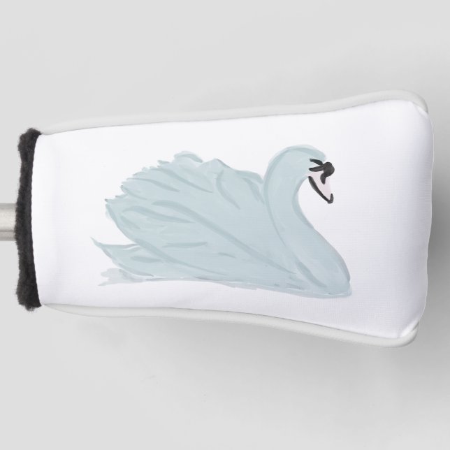 Watercolor Swans Golf Head Cover (Front)