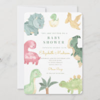 Watercolor Sweet Dinosaurs Baby Shower