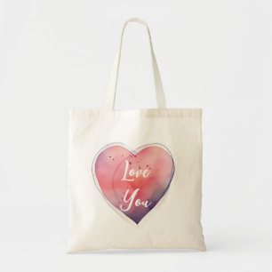 Watercolor Sweet Heart Be My Valentine/ Love You Tote Bag