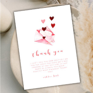 Watercolor Sweet Heart Letter Baby Shower Thank You Card