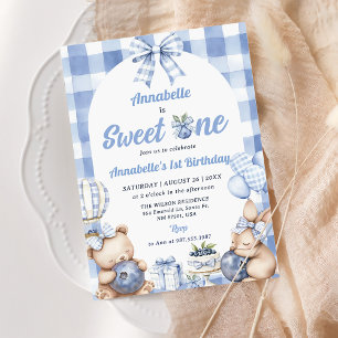 Watercolor Sweet One 1st Birthday Party Invitation