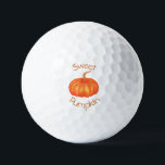 Watercolor sweet orange pumpkin golf balls<br><div class="desc">Watercolor hand drawn sweet orange pumpkin Golf Balls. A funny and customised idea for golf-players with the words: sweet pumpkin</div>