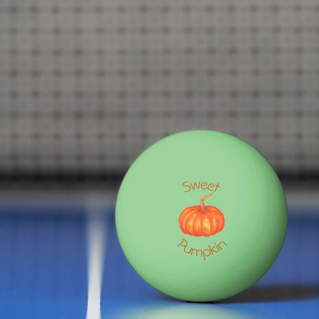 Watercolor sweet orange pumpkin Ping Pong Ball (Net)