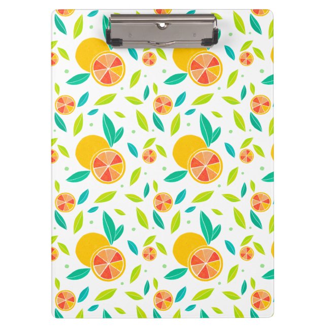 Watercolor Sweet Oranges Pattern Clipboard (Front)
