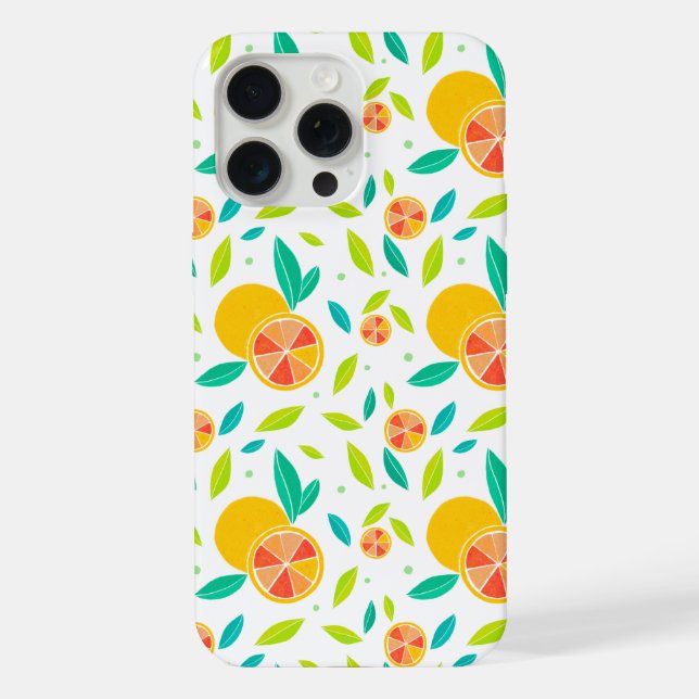 Watercolor Sweet Oranges Pattern iPhone Case (Back)