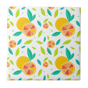 Watercolor Sweet Oranges Pattern Tile