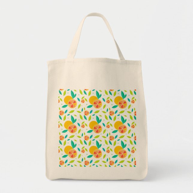 Watercolor Sweet Oranges Pattern Tote Bag (Front)