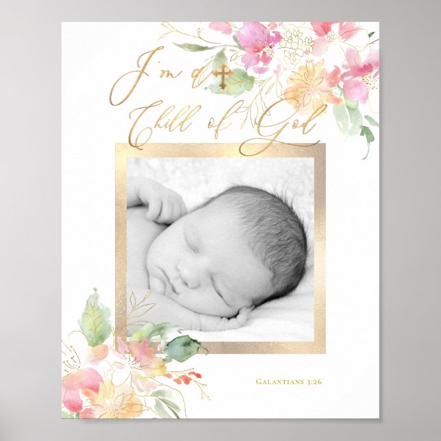 Watercolor Sweetpeas, I'm a child of God Poster (Front)