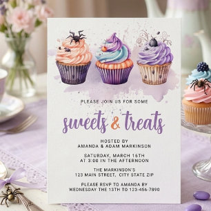 Watercolor Sweets and Treats Halloween Party Invitation