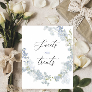 Watercolor sweets treats blue flowers Baby Shower  Poster