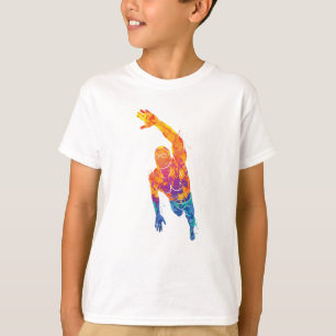 Watercolor Swimmer Sports T-Shirt