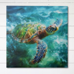 Watercolor Swimming Sea Turtle Tile<br><div class="desc">Elevate your space with the captivating beauty of our Watercolor Swimming Sea Turtle Ceramic Tile. This intricately designed tile,  featuring a sea turtle in delicate watercolors,  brings a touch of marine elegance to your surroundings,  creating a unique and artistic focal point for any room.</div>