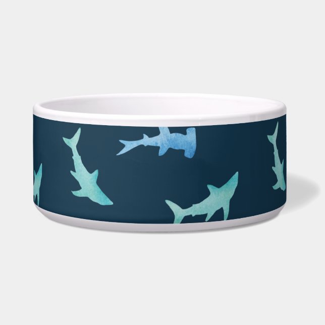 Watercolor Swimming Shark Silhouettes Pattern (Front)
