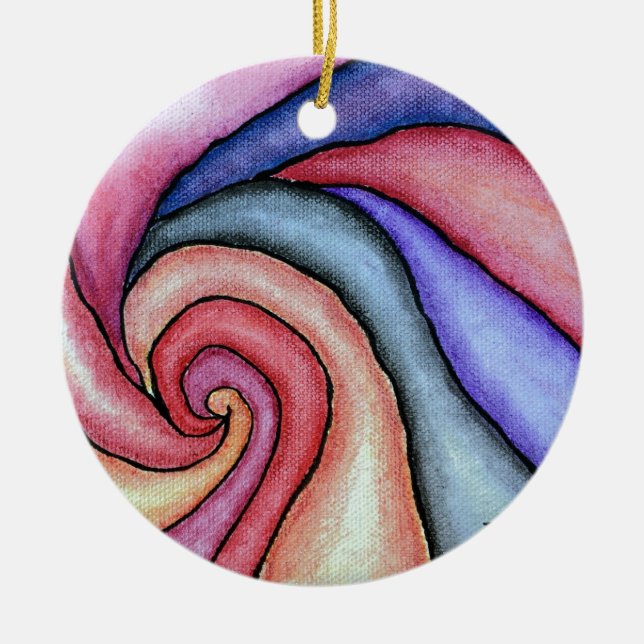 Watercolor Swirl Ceramic Tree Decoration (Front)