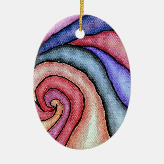 Watercolor Swirl Ceramic Tree Decoration (Front)