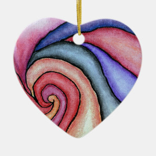 Watercolor Swirl Ceramic Tree Decoration