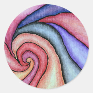 Watercolor Swirl Classic Round Sticker