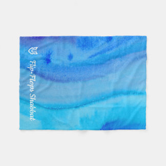 Watercolor Swirl Flip-Flops Shabbat Fleece Blanket