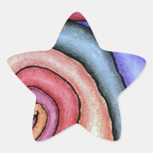 Watercolor Swirl Star Sticker