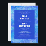 Watercolor Swirl Stars Blue Custom Bar Bat Mitzvah Invitation<br><div class="desc">Perfect card to announce a bat mitzvah, bar mitzvah or other Jewish celebration! Hand made art for you. FULLY CUSTOMIZABLE! Click on “Personalise” above to edit the text. Click "edit using design tool" to adjust the fonts, colours and placements and to delete the back side design if you prefer (I...</div>