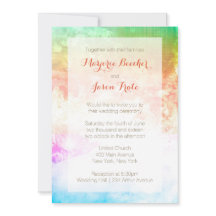 Watercolor Swirl Wedding Invitation Sunrise Multi