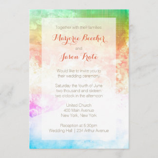 Watercolor Swirl Wedding Invitation Sunrise Multi