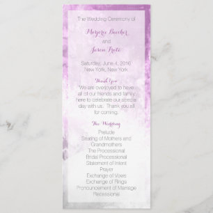 Watercolor Swirl Wedding Program Purple Programme