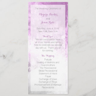 Watercolor Swirl Wedding Program Purple Programme