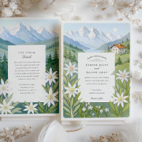 Watercolor Switzerland Edelweiss Wedding