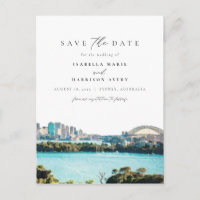 Watercolor Sydney Australia Skyline Destination