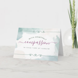 Watercolor Sympathy with Heartfelt Compassion Card