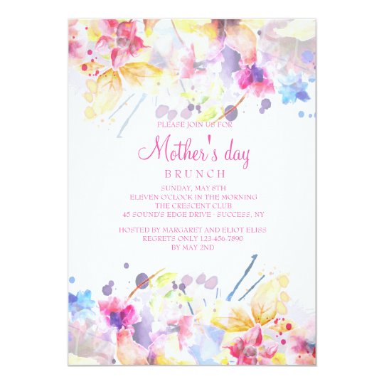 watercolor symphony mother s day invitation zazzle co uk